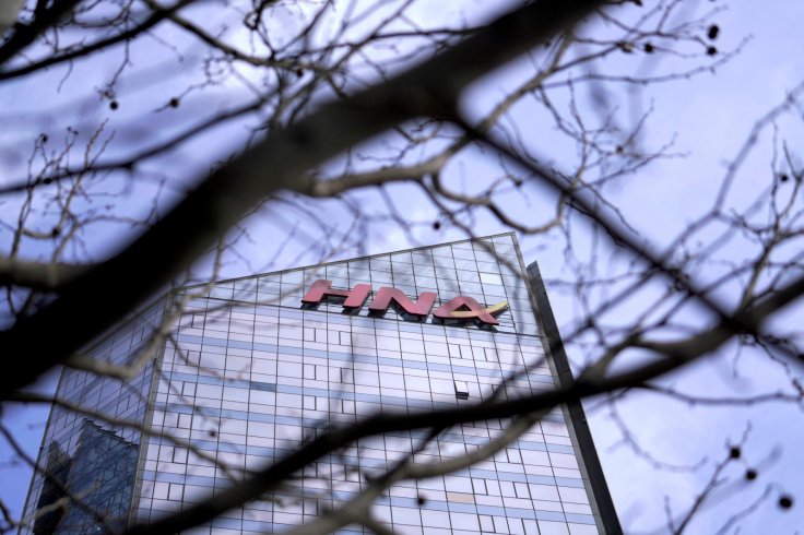 An HNA Group logo is seen on the building of HNA Plaza in Beijing, China February 9, 2018. 