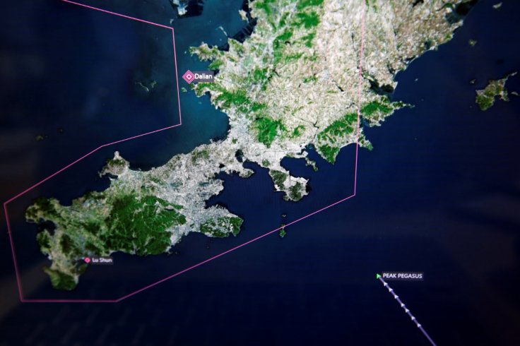 Peak Pegasus, a cargo vessel carrying soybeans from the U.S. to the port in Dalian, Liaoning province, China, is seen on an Eikon ship-tracking screen, in this illustration picture taken around 0810GMT July 6, 2018.