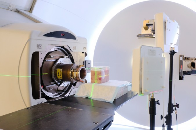 The team found that they could accurately track a marker moving through a fake tumour put together using animal tissue