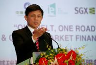 Singapore's Minister Chan Chun Sing speaks before a MOU signing ceremony between Singapore Exchange Limited (SGX) and China Construction Bank Corp (CCB) in Singapore April 25, 2016. 