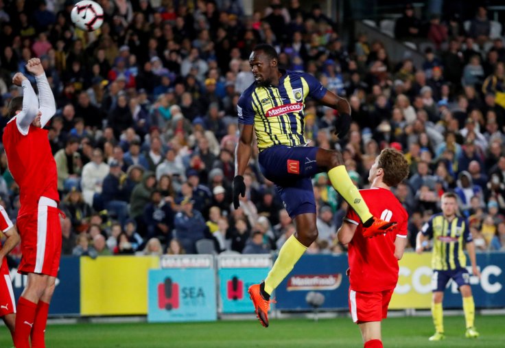 Central Coast Mariners v Central Coast Select - Central Coast Stadium, Gosford, Australia - August 31, 2018 Central Coast Mariners' Usain Bolt in action 