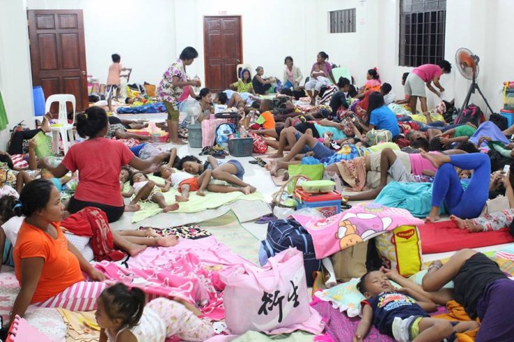 People are seen inside an evacuation centre in preparation for Typhoon Mangkhut in Cagayan, Philippines, in this September 13, 2018 photo by LGU Gonzaga Cagayan from social media. LGU Gonzaga Cagayan/Social Media/via REUTERS