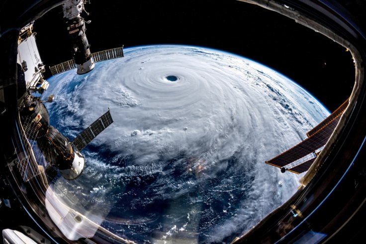 Super Typhoon Trami is seen from the International Space Station as it moves in the direction of Japan, September 25, 2018 in this image obtained from social media on September 26, 2018.