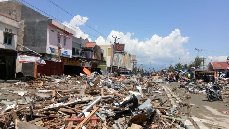 Debris is seen after an earthquake in Palu