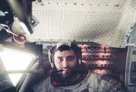 Young Harrison Schmitt inside the Lunar Module on the surface of the Moon following the final moonwalk of Apollo 17