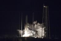 Northrop Grumman’s Cygnus spacecraft launches on an Antares rocket at 4:01 a.m. EST Nov. 17, 2018, from the Virginia Mid-Atlantic Regional Spaceport’s Pad-0A at NASA's Wallops Flight Facility in Virginia. Northrop Grumman's 10th contracted cargo resupply 