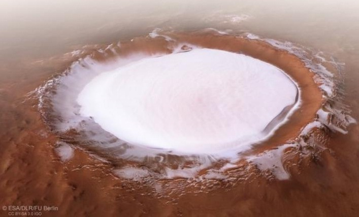 Mars ice crater