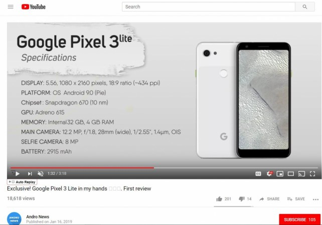 Google's new Pixel 3 Lite camera can take high-quality pictures on par with top-end Pixel 3 series.Andro New/YouTube (screen-grab)