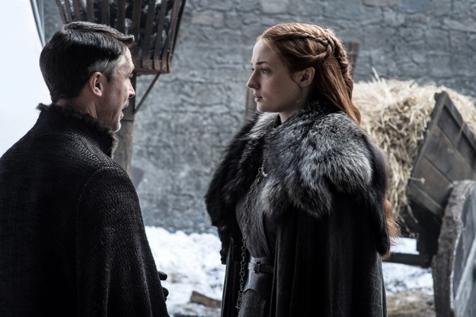 Sophie Turner as Sansa Stark with Aidan Gillen as Peter Baelish Sophie Turner as Sansa Stark with Aidan Gillen as Peter Baelish