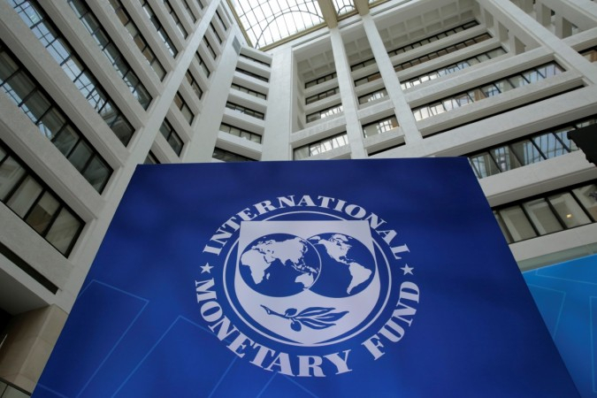The International Monetary Fund logo is seen during the IMF/World Bank spring meetings in Washington, U.S., April 21, 2017.