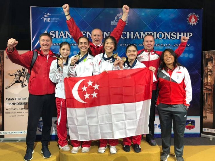 Singapore National Woman's junior foil team Singapore National Woman's junior foil team