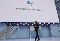 Google CEO Sundar Pichai announcing the new features of Google Assistant, 