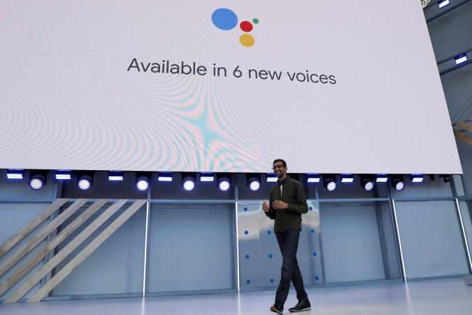 Google CEO Sundar Pichai announcing the new features of Google Assistant, 