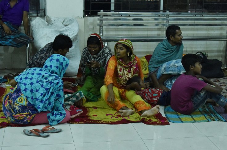 Photo taken on May 3, 2019 shows stranded passengers waiting in the departure area at Sadarghat terminal in Dhaka, Bangladesh, after ferry services were suspended due to cyclone Fani. Bangladesh has begun evacuating 2.5 million people as the extremely dan