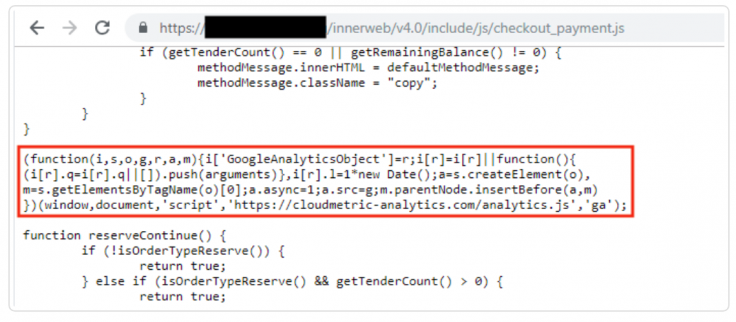 Mirrorthief injection on PrismWeb checkout payment’s library Mirrorthief injection on PrismWeb checkout payment’s library