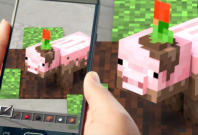 A teaser for Minecraft: Earth showed a pig from the game.Microsoft's YouTube Channel