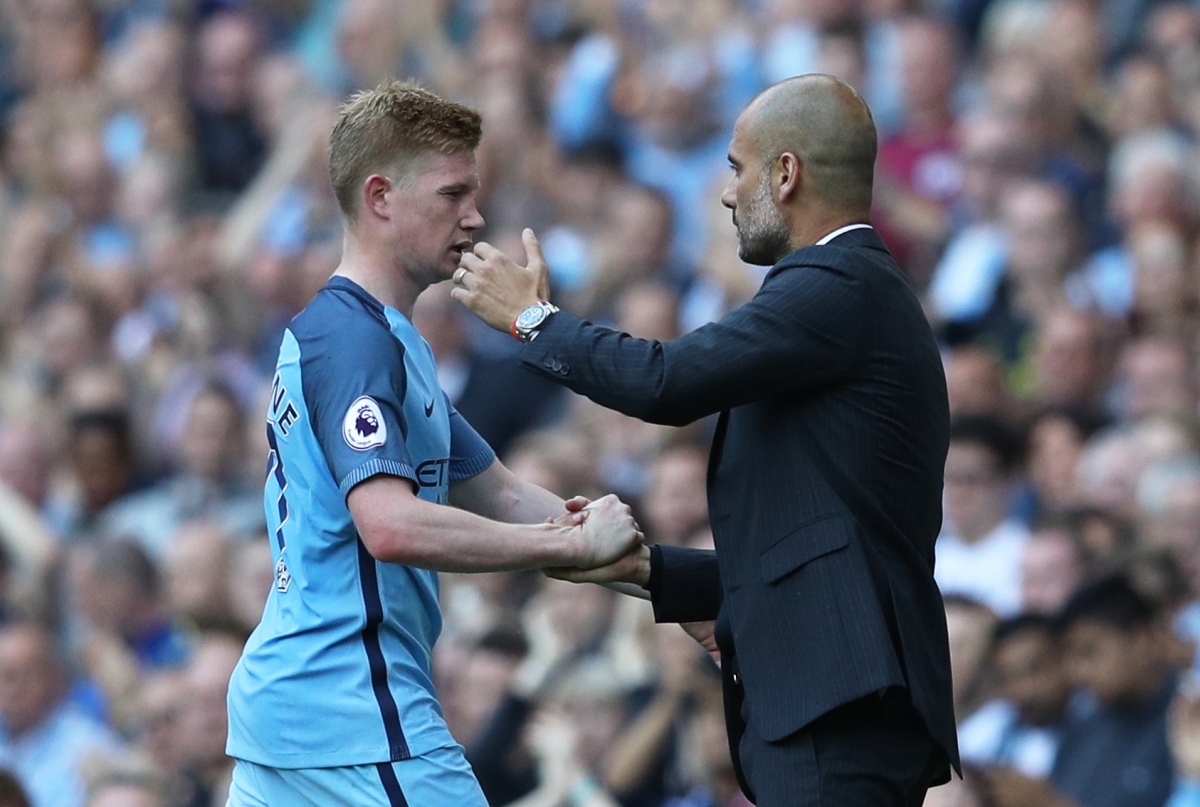 Kevin de Bruyne and Pep Guariola