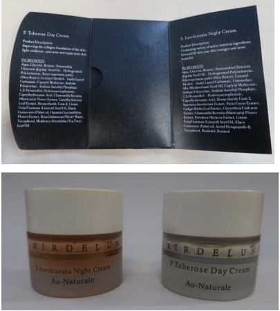 ‘CLAĺR DE LUNE P. Tuberose Day Cream’ and ‘CLAĺR DE LUNE S. Involcurata Night Cream