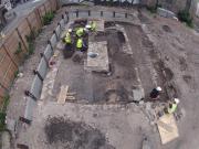 archaeological excavation site in Edinburgh. 