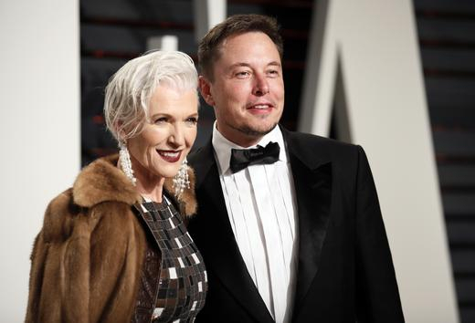Elon Musk and his mother Maye Musk. 
