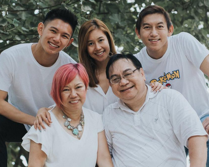 Josephine Puah  and her family