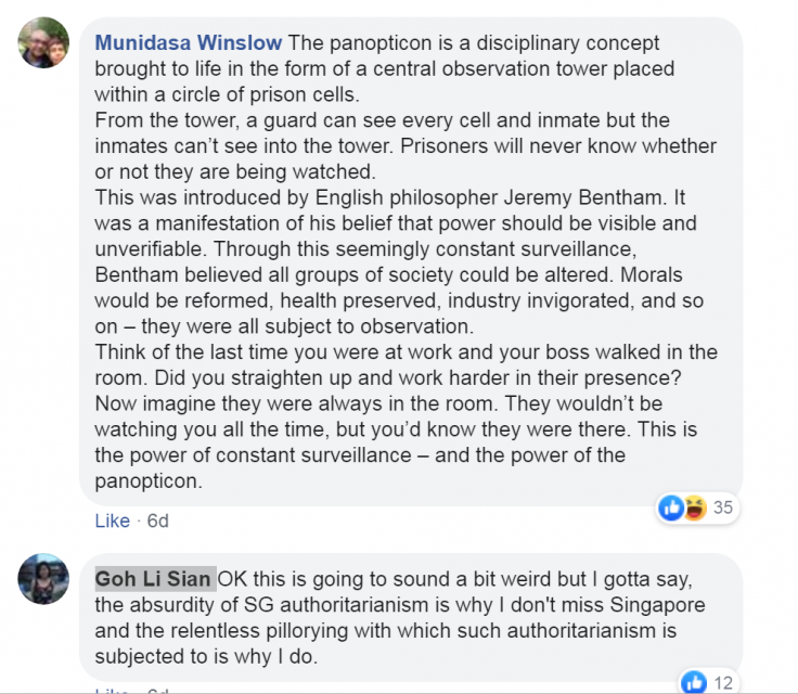 Facebook post on Panopticon