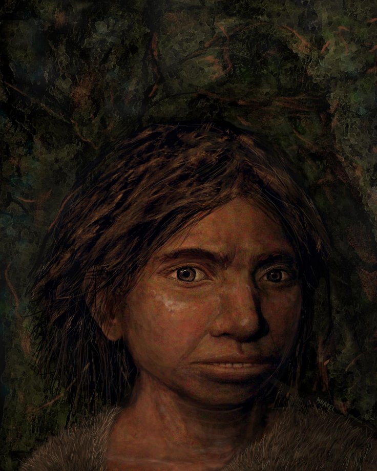 This image shows a portrait of a juvenile female Denisovan based on a skeletal profile reconstructed from ancient DNA methylation maps.