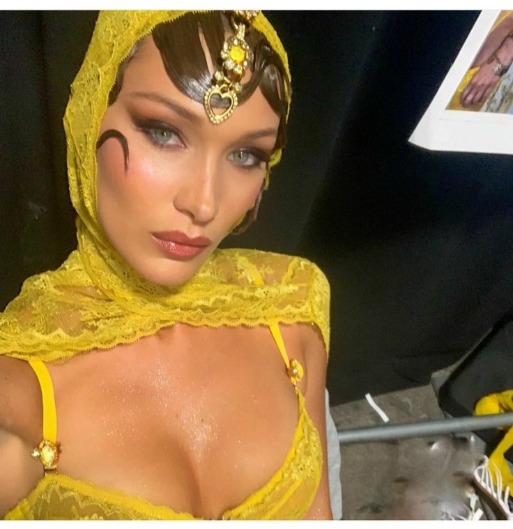 Bella Hadid Hot Yellow Lingerie