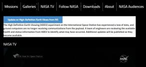 NASA TV outage