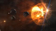 asteroid in a collision course