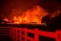 Fire destroys a structure in California