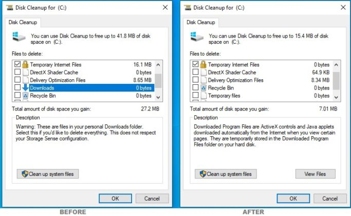 Windows10 - DiskCleanup