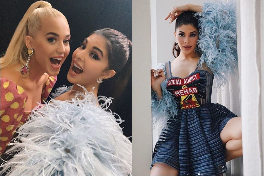 Katy Perry with Jacqueline Fernandez in Mumbai,India