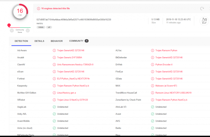 NextCry detection screenshot