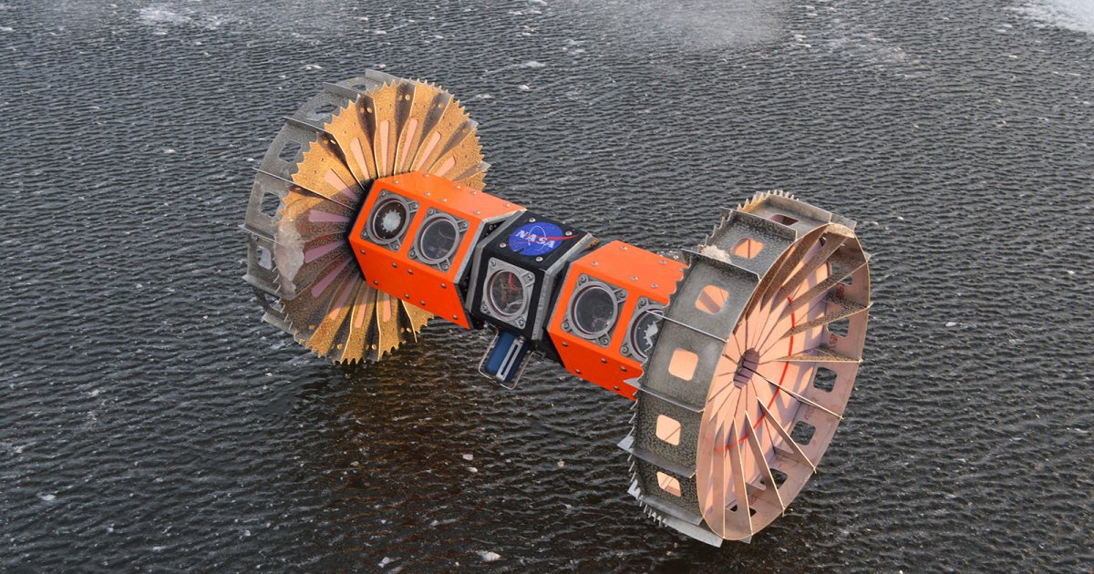 Water Floating Rover Prototype NASA's underwater rover for hunting life in extraterrestrial o...