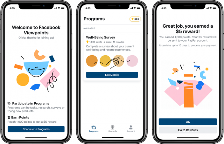 Facebook Viewpoints app rewards users