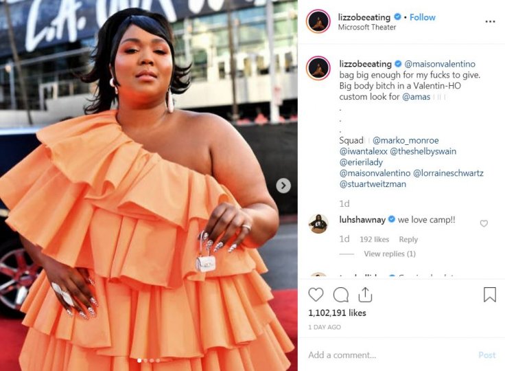 Lizzo Tiny wrote about the dress and her 'now famous' tiny bag on Instagram