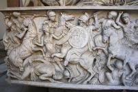 Fight between Greek warriors and Amazons