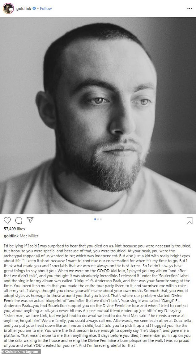 Mac Miller, tribute, Goldlink, Anderson .Paak Mac Miller, tribute, Goldlink, Anderson .Paak