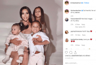 Kim Kardashian West with her three kids