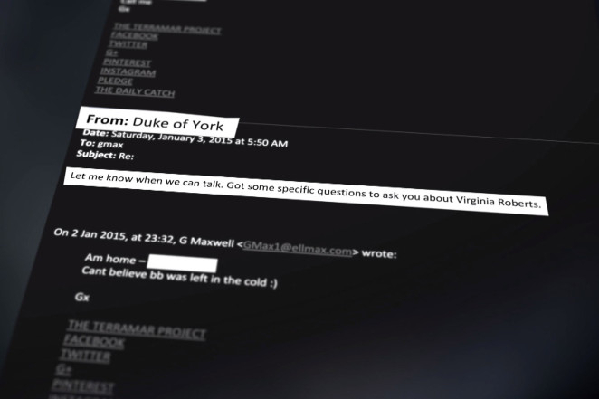 Prince Andrew's email Prince Andrew's email