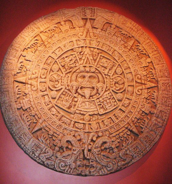Aztec Sun stone depicting their concept of the universe