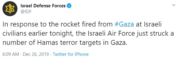 IDF tweet