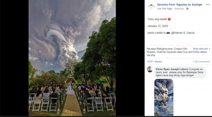 Wedding during Taal Volcano 