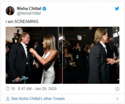 Brad Pitt and jennifer aniston SAG awards