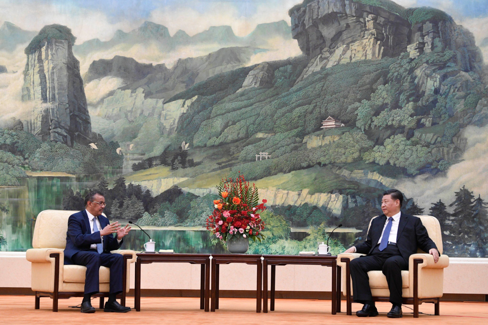 Xi Jinping with Tedros Adhanom Ghebreyesus
