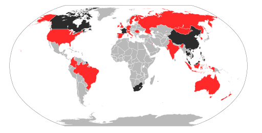  A map of the infected countries of the epidemic of SARS between 2002-11-01 and 2003-08-07.