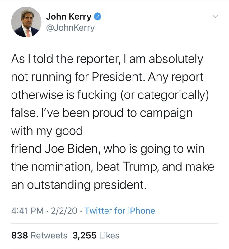 John Kerry tweet