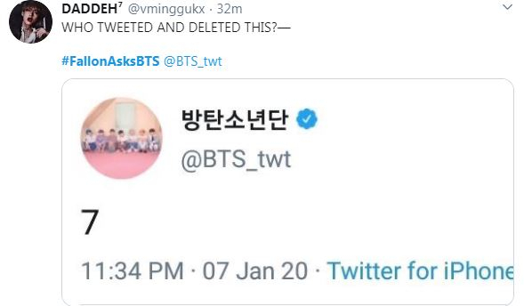 BTS tweet