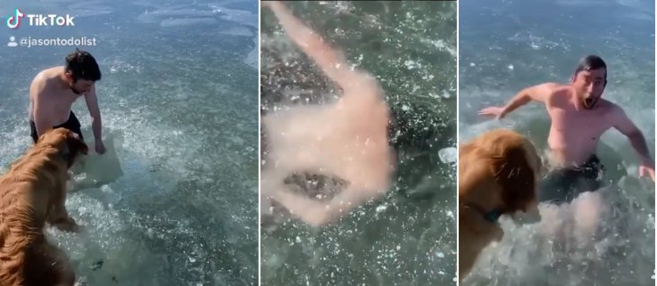 TikTok user's underwater stunt